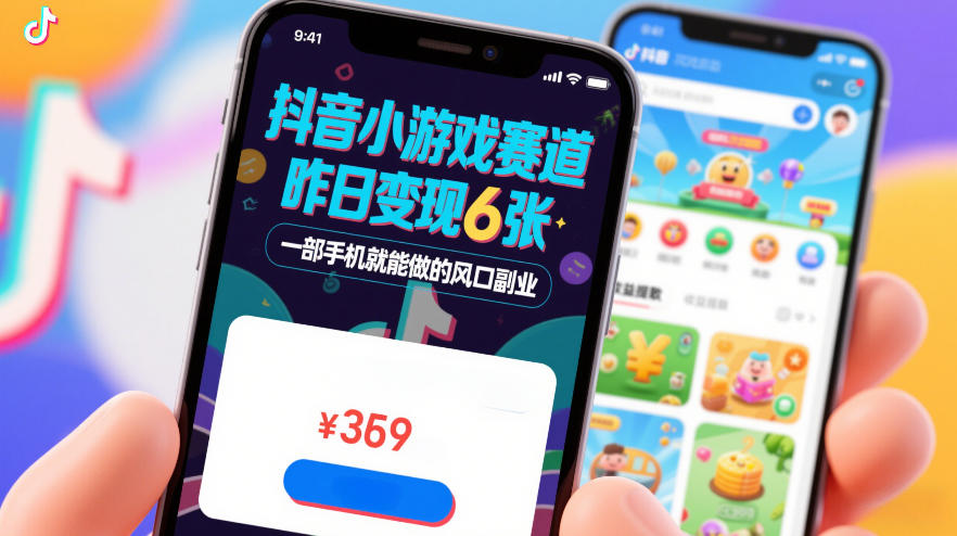 抖音小游戏赛道，昨日变现600+，零基础一部手机就能做的风口副业【揭秘】-云深网创社