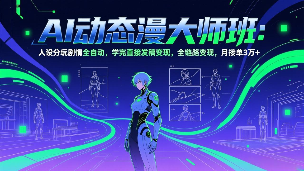 （17402期）AI动态漫剧大师班：人设分镜剧情全自动，学完直接发稿变现，全链路变现，月接单3万+-云深网创社