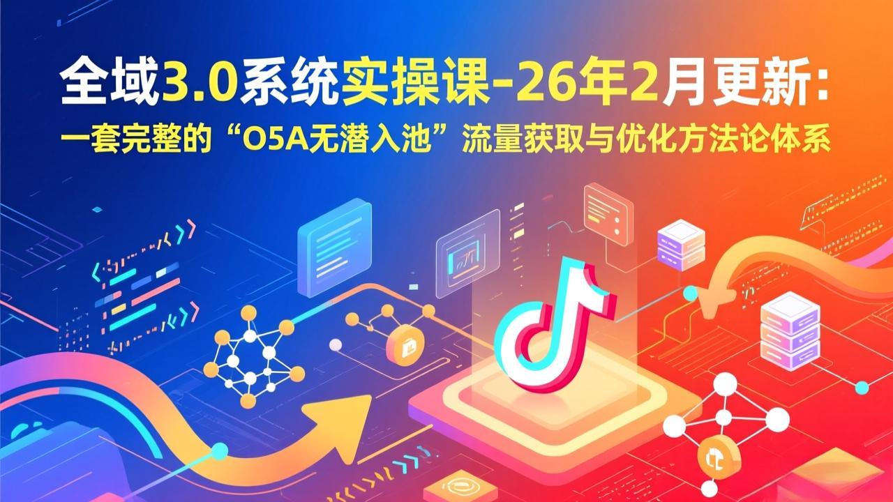 （17364期）全域3.0系统实操课-26年2月更新：一套完整的“O5A无潜入池”流量获取与优化方法论体系-云深网创社