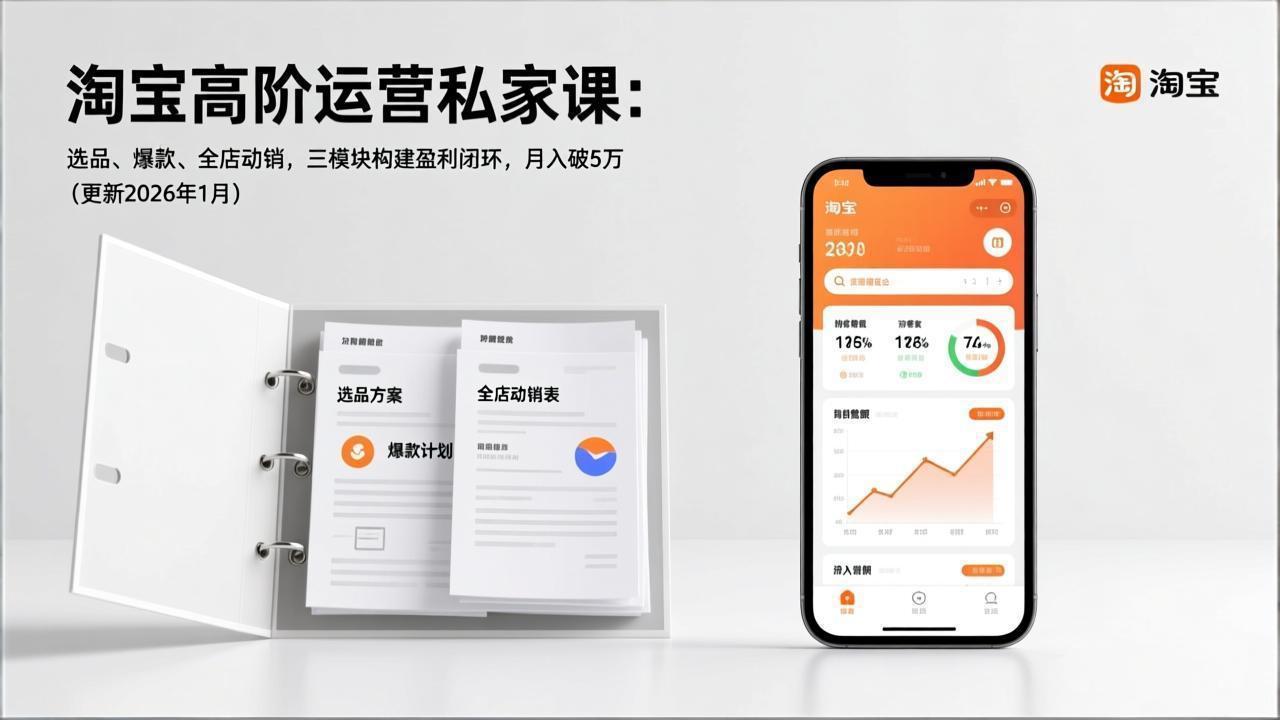 （17280期）淘宝高阶运营私家课：选品、爆款、全店动销，三模块构建盈利闭环，月入破5万（更新26年1月）-云深网创社