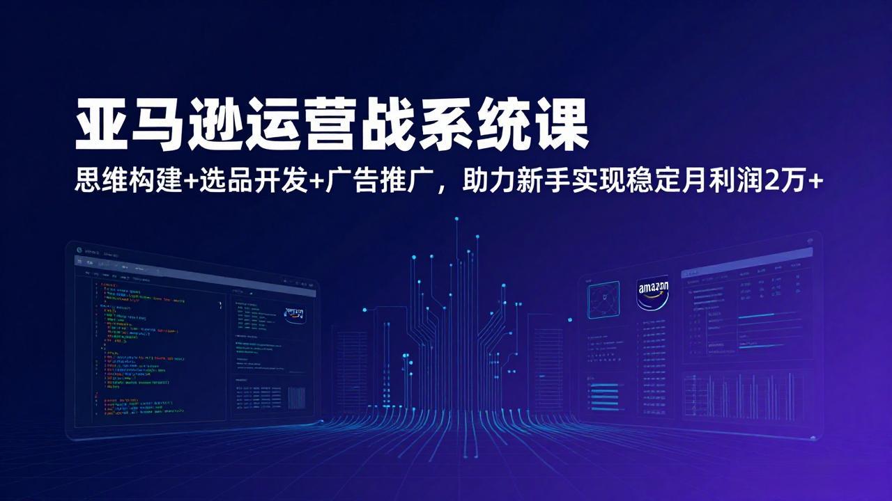 （17311期）亚马逊运营实战系统课，思维构建+选品开发+广告推广，助力新手实现稳定月利润2万+（更新）-云深网创社