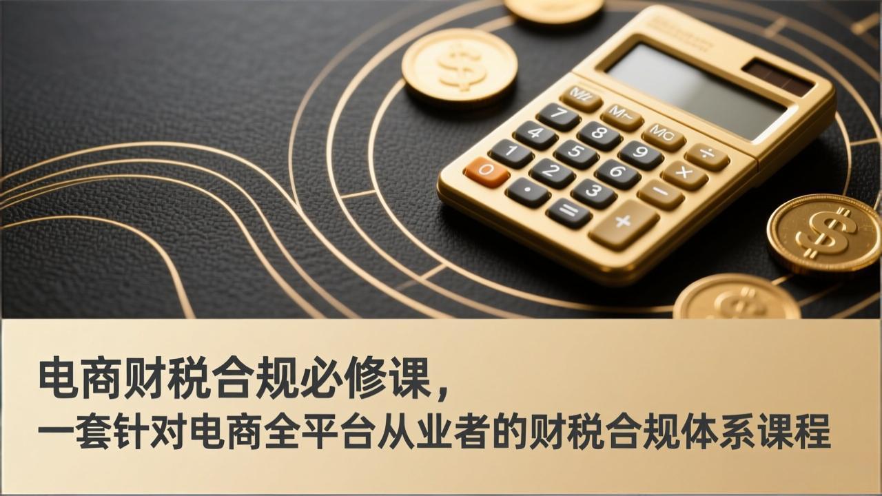（17359期）电商财税合规必修课，是一套针对电商全平台从业者的财税合规体系课程-云深网创社