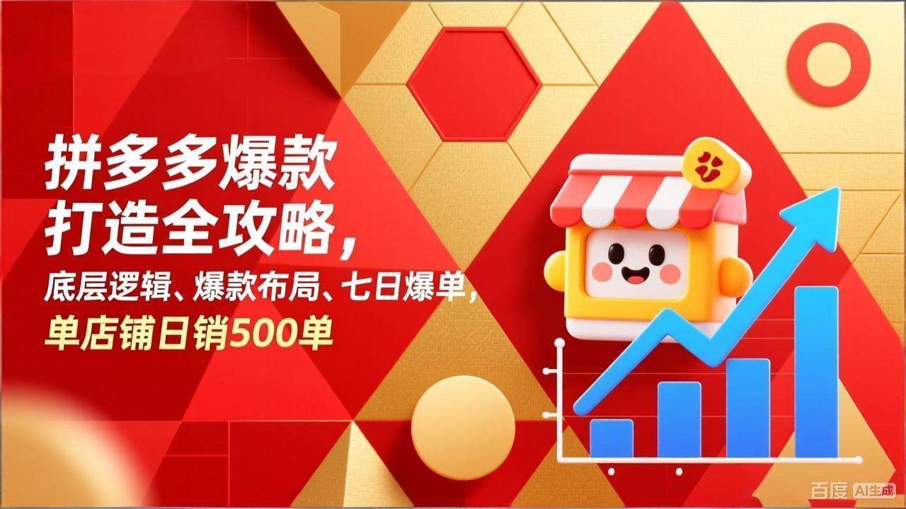 （17346期）拼多多爆款打造全攻略，底层逻辑、爆款布局、七日爆单，单店铺日销500单-云深网创社