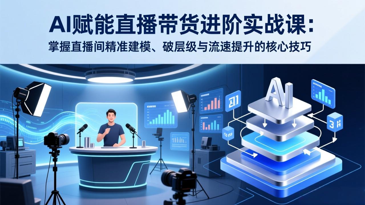 （17405期）AI赋能直播带货进阶实战课：掌握直播间精准建模、破层级与流速提升的核心技巧-云深网创社