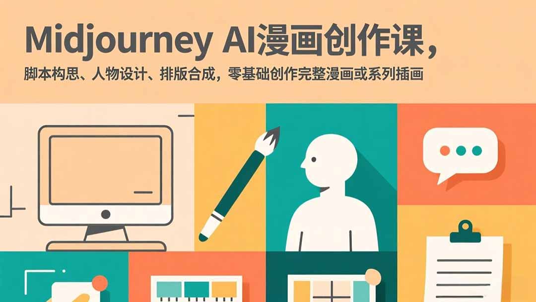 （17299期）Midjourney AI漫画创作课，脚本构思、人物设计、排版合成，零基础创作完整漫画或系列插画-云深网创社