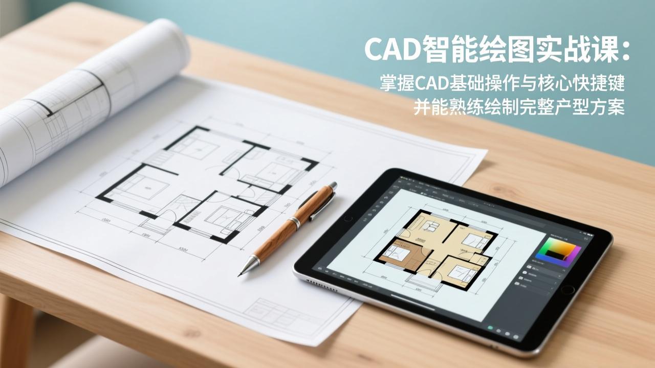 （17348期）CAD智能绘图实战课：掌握CAD基础操作与核心快捷键，并能熟练绘制完整户型方案-云深网创社