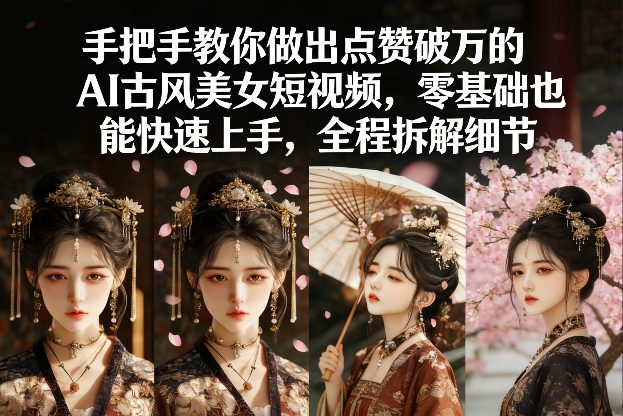 手把手教你做出点赞破万的AI古风美女短视频，零基础也能快速上手，全程拆解细节-云深网创社