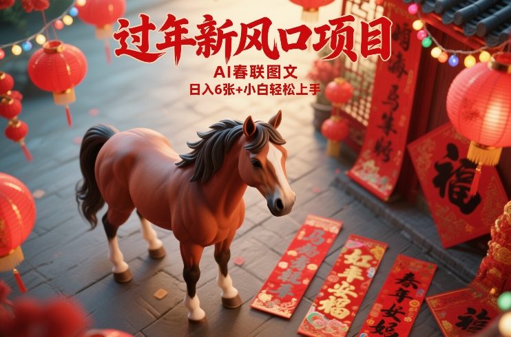 过年新风口项目，用ai春联图文，日入6张+小白轻松上手【揭秘】-云深网创社