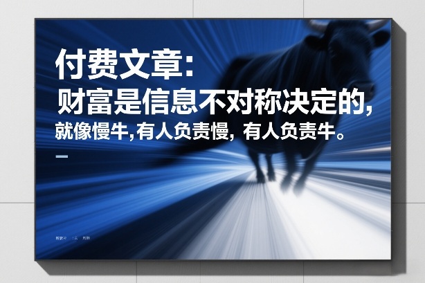 付费文章：财富是信息不对称决定的，就像慢牛，有人负责慢，有人负责牛-云深网创社