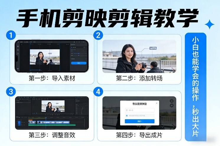 手机剪映剪辑教学，小白也能学会的操作，秒出大片-云深网创社