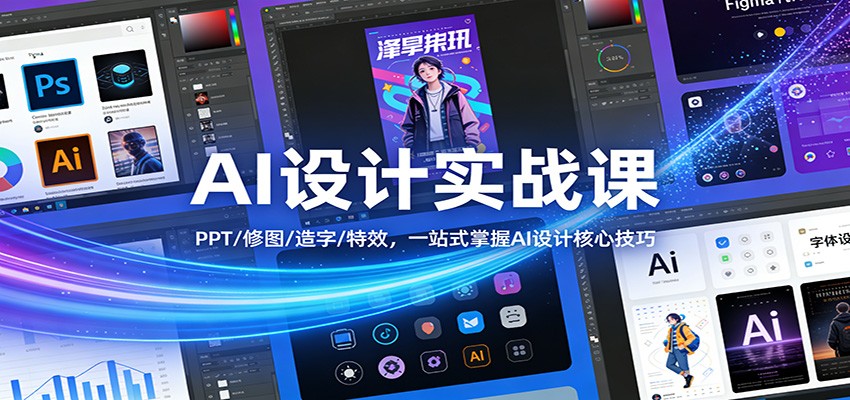 AI设计实战课：PPT/修图/造字/特效，一站式掌握AI设计核心技巧-云深网创社