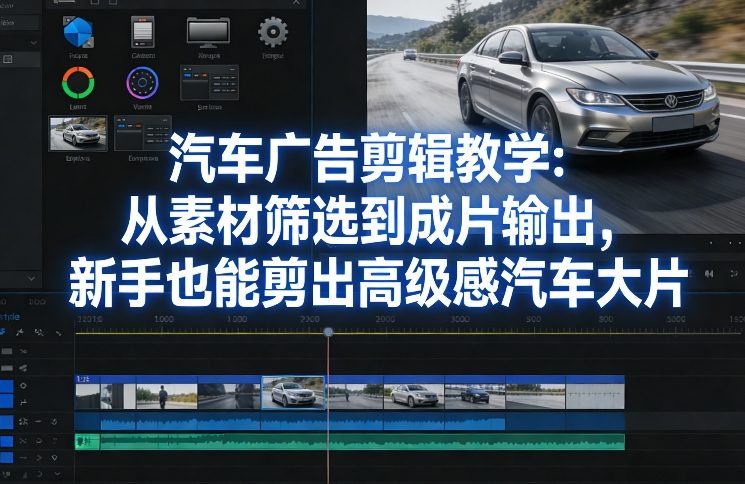 汽车广告剪辑教学：从素材筛选到成片输出，新手也能剪出高级感汽车大片-云深网创社
