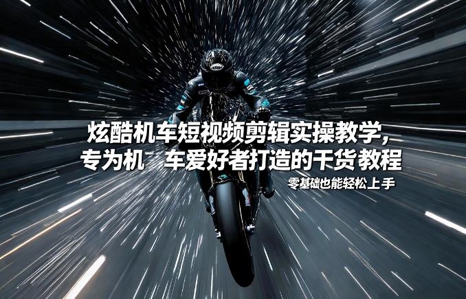 炫酷机车短视频剪辑实操教学，专为机车爱好者打造的干货教程，零基础也能轻松上手-云深网创社