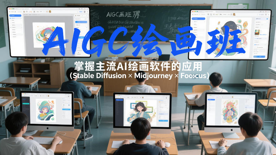 AIGC绘画班，掌握主流Ai绘画软件的应用（Stable Diffusion x Midjourney x Fooocus）-云深网创社