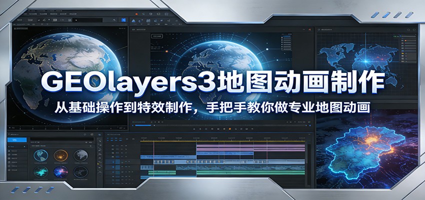 GEOlayers3地图动画制作：从基础操作到特效制作，手把手教你做专业地图动画-云深网创社