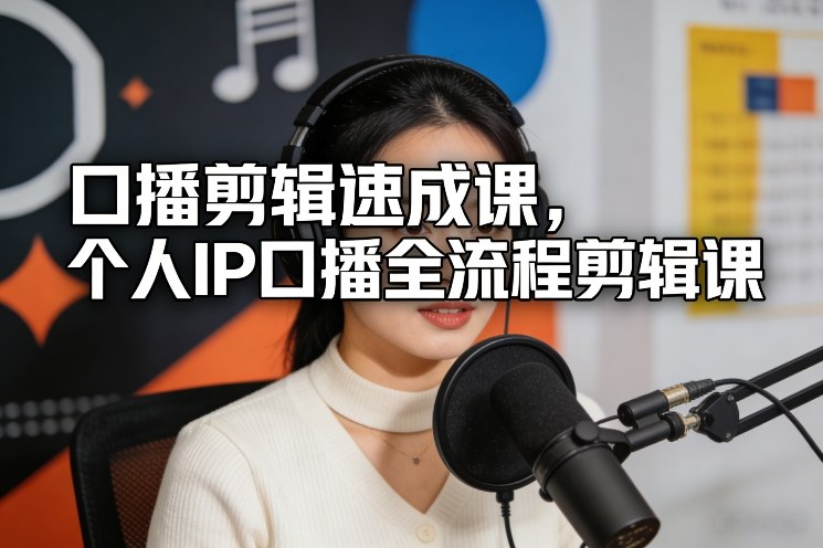 口播剪辑速成课，个人IP口播全流程剪辑课-云深网创社