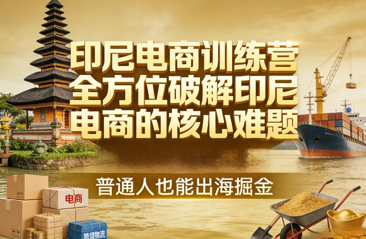 印尼电商训练营，全方位破解印尼电商的核心难题，普通人也能出海掘金-云深网创社