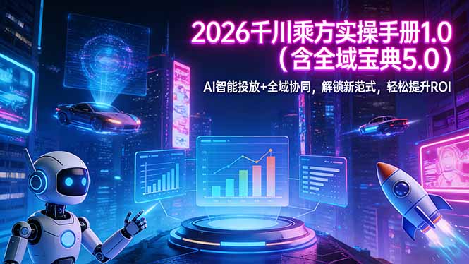 （17625期）2026 千川乘方实操手册 1.0（含全域宝典 5.0）AI 智能投放+全域协同，解锁新范式，轻松提升ROI-云深网创社