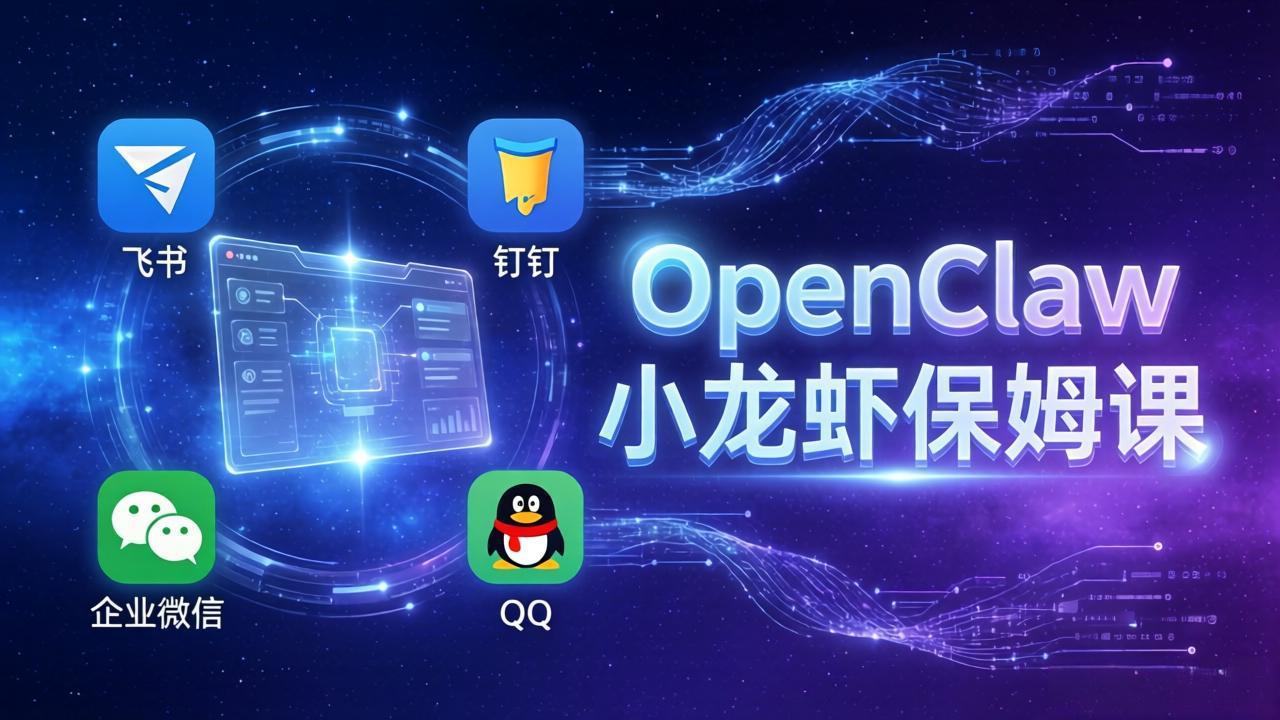 （17614期）OpenClaw小龙虾保姆课： Windows/macOS/Linux/Docker全系统安装，飞书+钉钉+企业微信+QQ 全接入-云深网创社