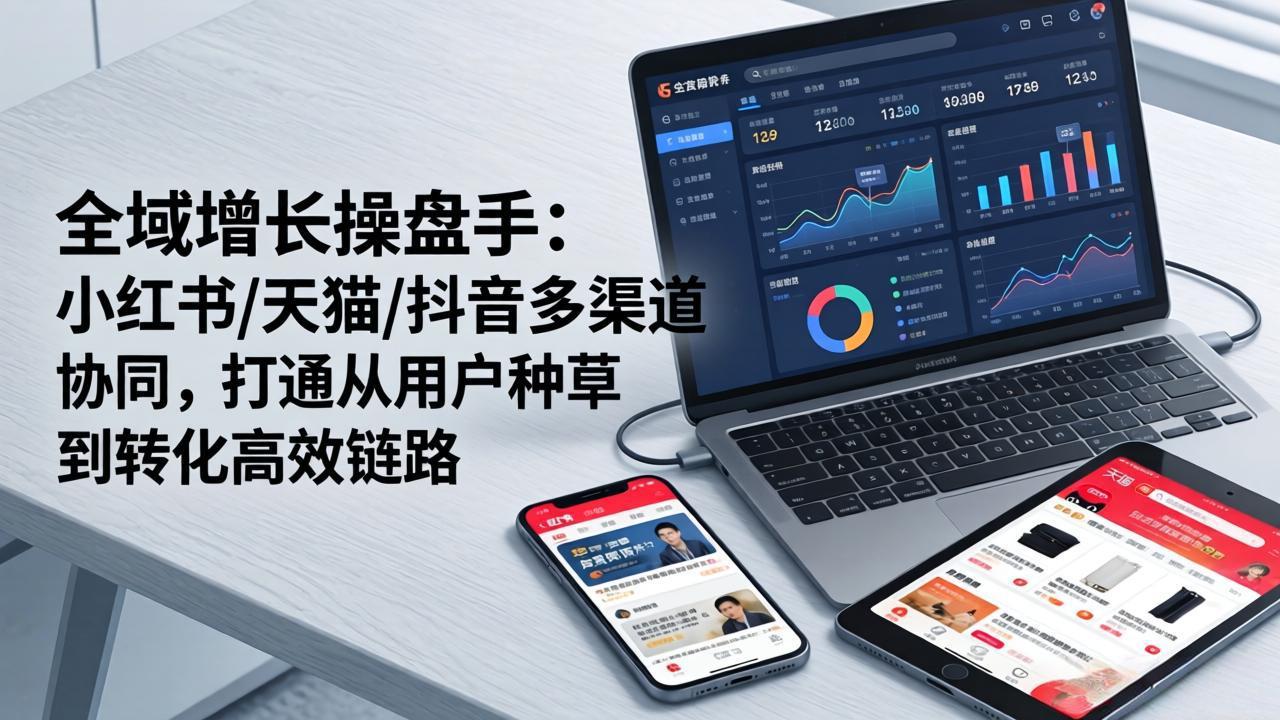 （17605期）全域增长操盘手：小红书/天猫/抖音多渠道协同，打通从用户种草到转化高效链路-云深网创社