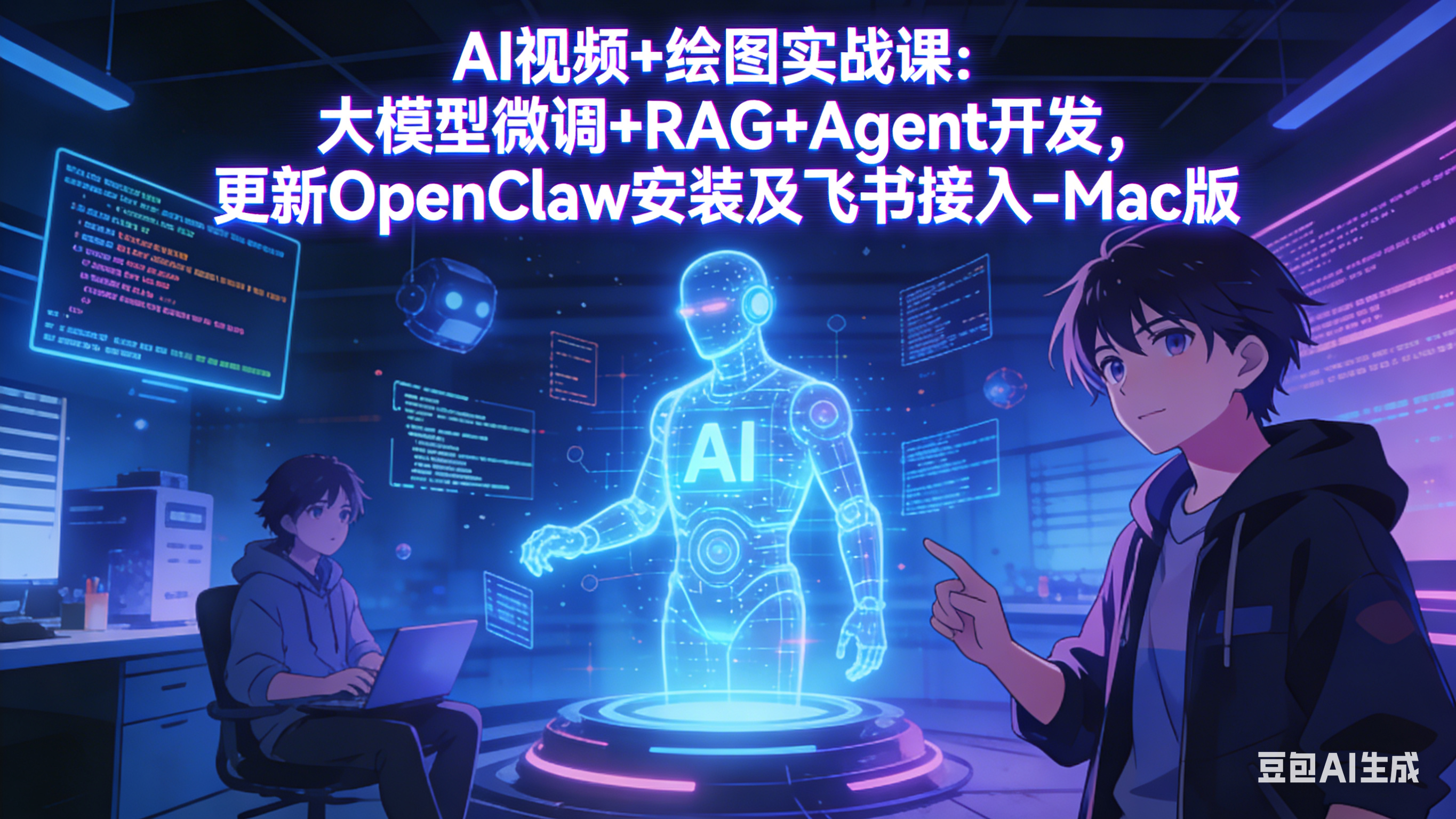 （17594期）AI视频+绘图实战课：大模型微调+RAG+Agent开发，更新OpenClaw安装及飞书接入-Mac版-云深网创社