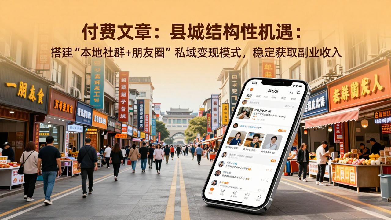 （17518期）付费文章：县城结构性机遇：搭建“本地社群+朋友圈”私域变现模式，稳定获取副业收入-云深网创社