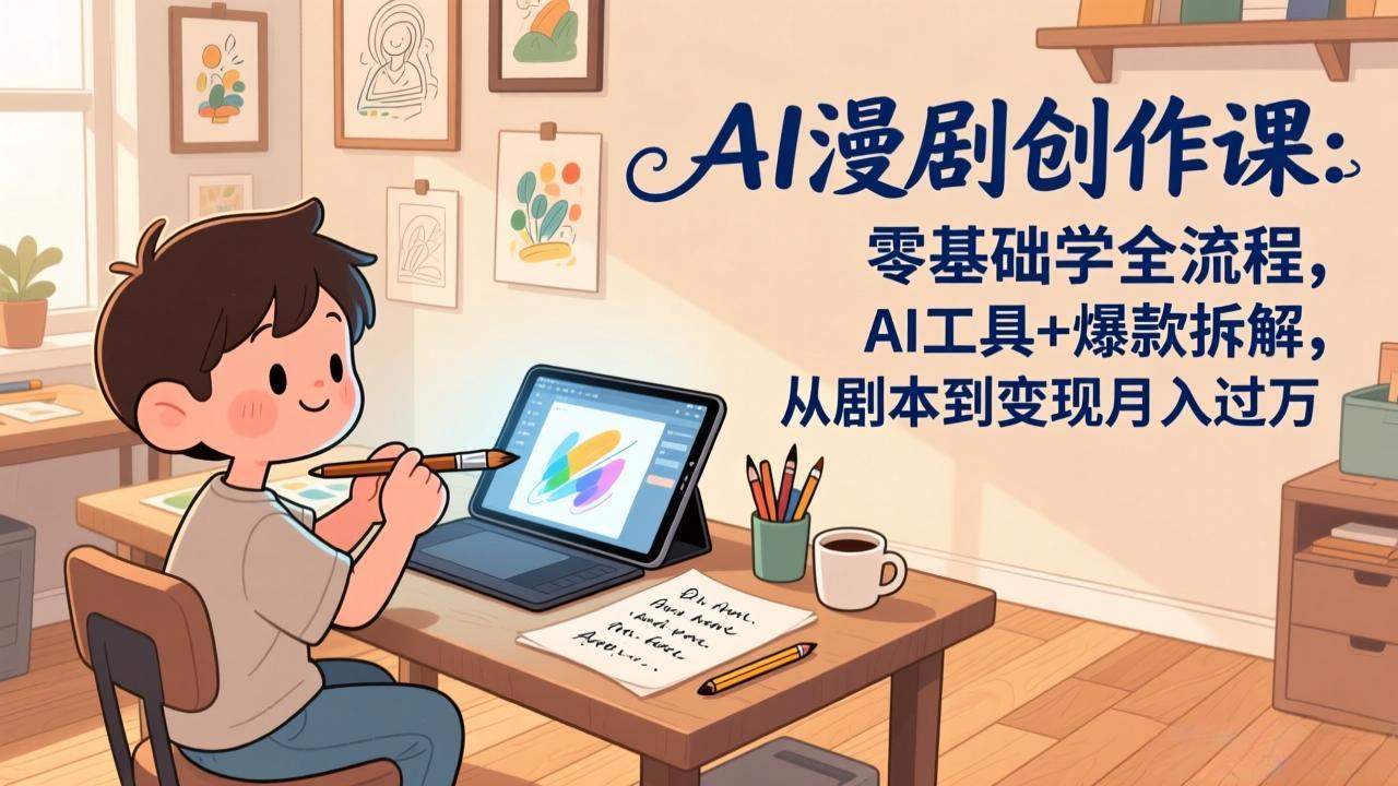 （17519期）AI漫剧创作课：零基础学全流程，AI工具+爆款拆解，从剧本到变现月入过万-云深网创社
