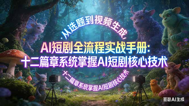 （17620期）AI 短剧全流程实战手册：从选题到视频生成，十二篇章系统掌握 AI 短剧核心技术-云深网创社