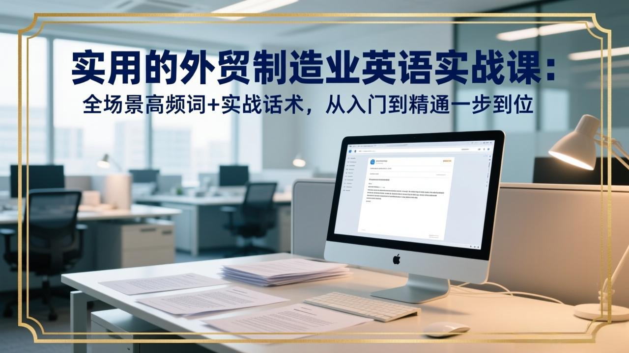 （17532期）实用的外贸制造业英语实战课：全场景高频词+实战话术，从入门到精通一步到位-云深网创社