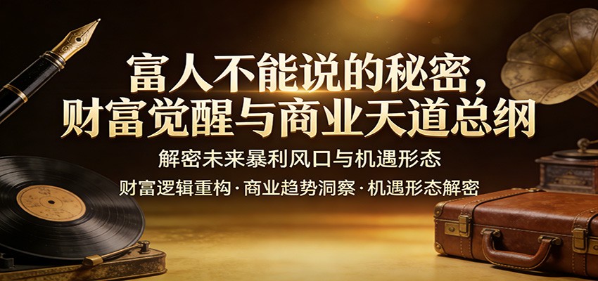 富人不能说的秘密，财富觉醒与商业天道总纲，解密未来暴利风口与机遇形态-云深网创社