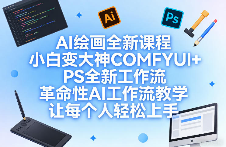 AI绘画全新课程，小白变大神COMFYUI+PS全新工作流，革命性AI工作流教学，让每个人轻松上手-云深网创社