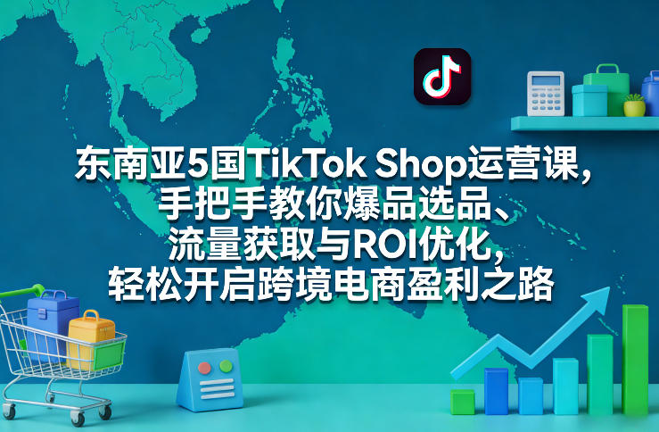 东南亚5国TikTok Shop运营课，手把手教你爆品选品、流量获取与ROI优化，轻松开启跨境电商盈利之路-云深网创社
