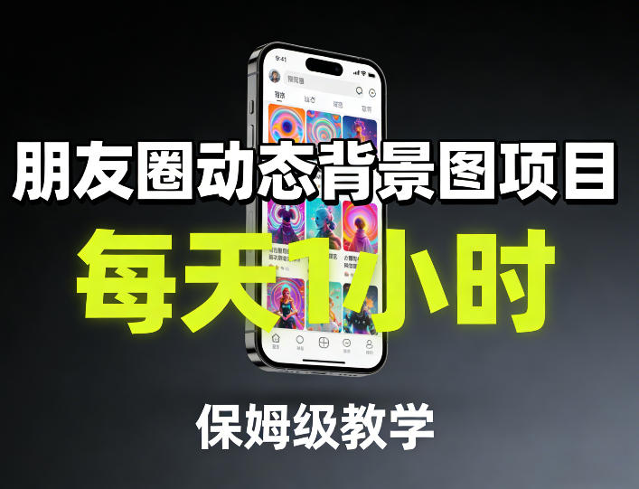 朋友圈动态背景图项目，每天1小时，保姆级教学-云深网创社