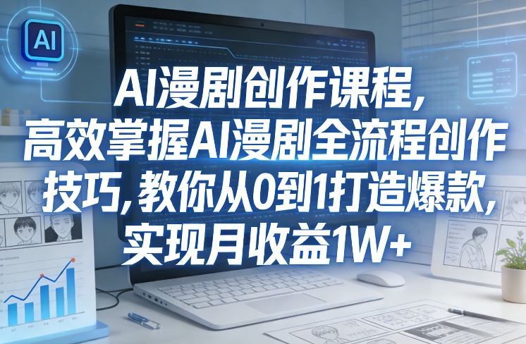 某社群AI漫剧创作课程，高效掌握AI漫剧全流程创作技巧，教你从0到1打造爆款，实现月收益1W+-云深网创社