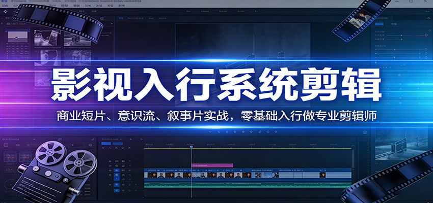 影视系统剪辑，商业短片、意识流、叙事片实战，零基础入行做专业剪辑师-云深网创社