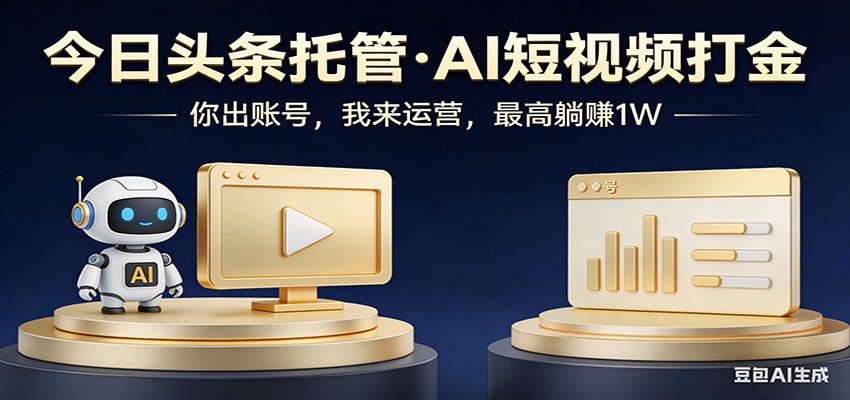 头条号AI托管，我提供作品，你提供账号，每天5分钟发布，小白躺赚3000+-云深网创社