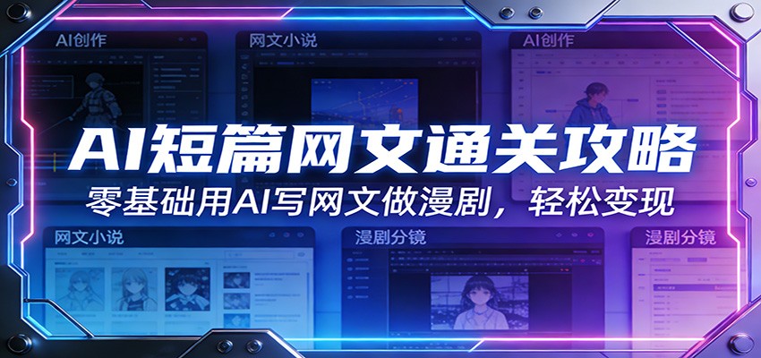 AI短篇网文通关攻略：零基础用AI写网文做漫剧，轻松变现-云深网创社